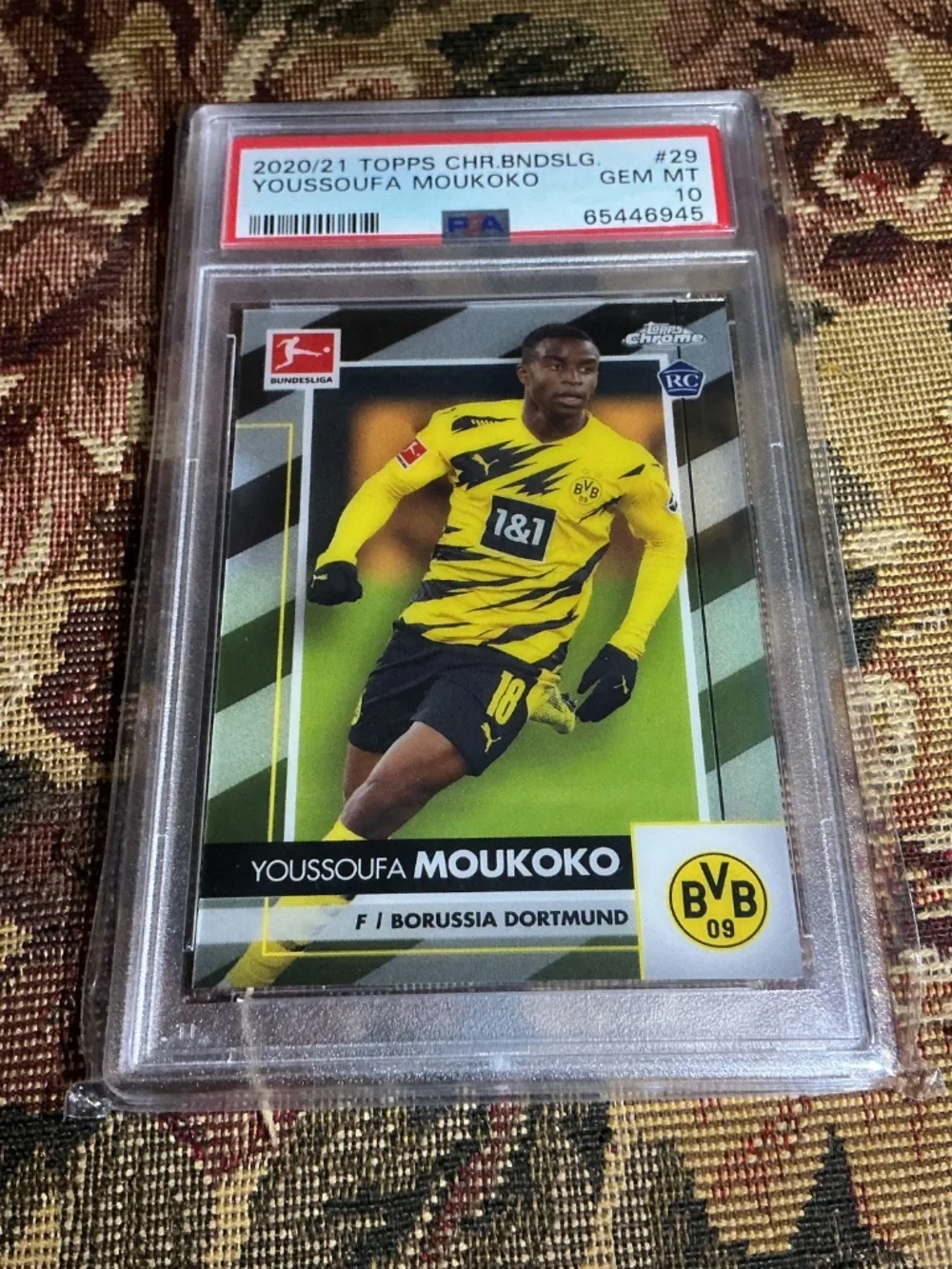 2020 Topps Chrome Bundesliga Youssoufa Moukoko PSA 10 GEM MT Rookie RC